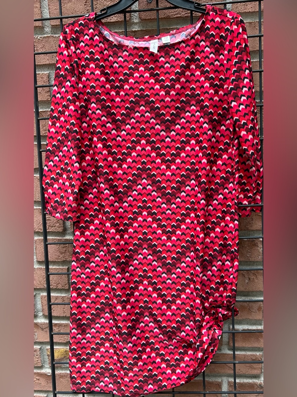 Tacera Pink and Black Chevron Print Women’s Dress